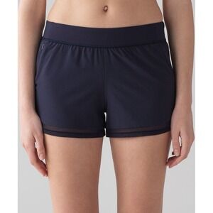 Lululemon Women's Two with One Reversible 3" Midnight Navy Size 6 Running Shorts